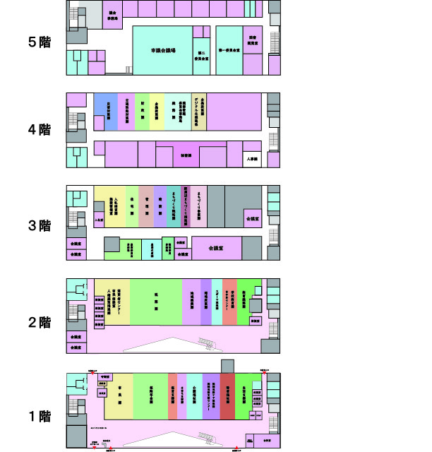 新庁舎フロア案内図