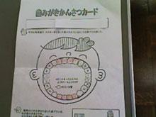 口を大きく開けた絵の歯磨き観察カードの写真