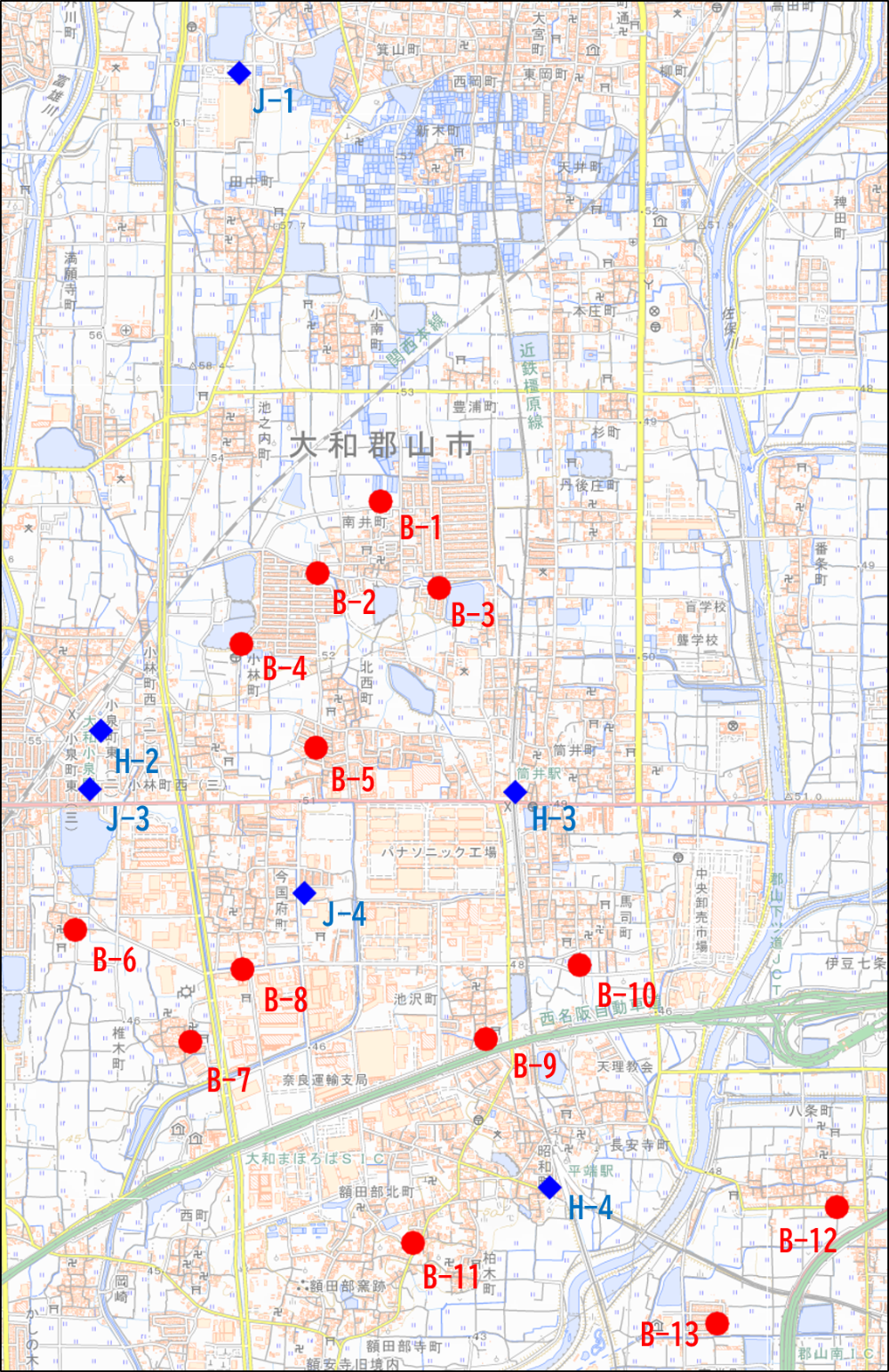 B地区乗降所位置図