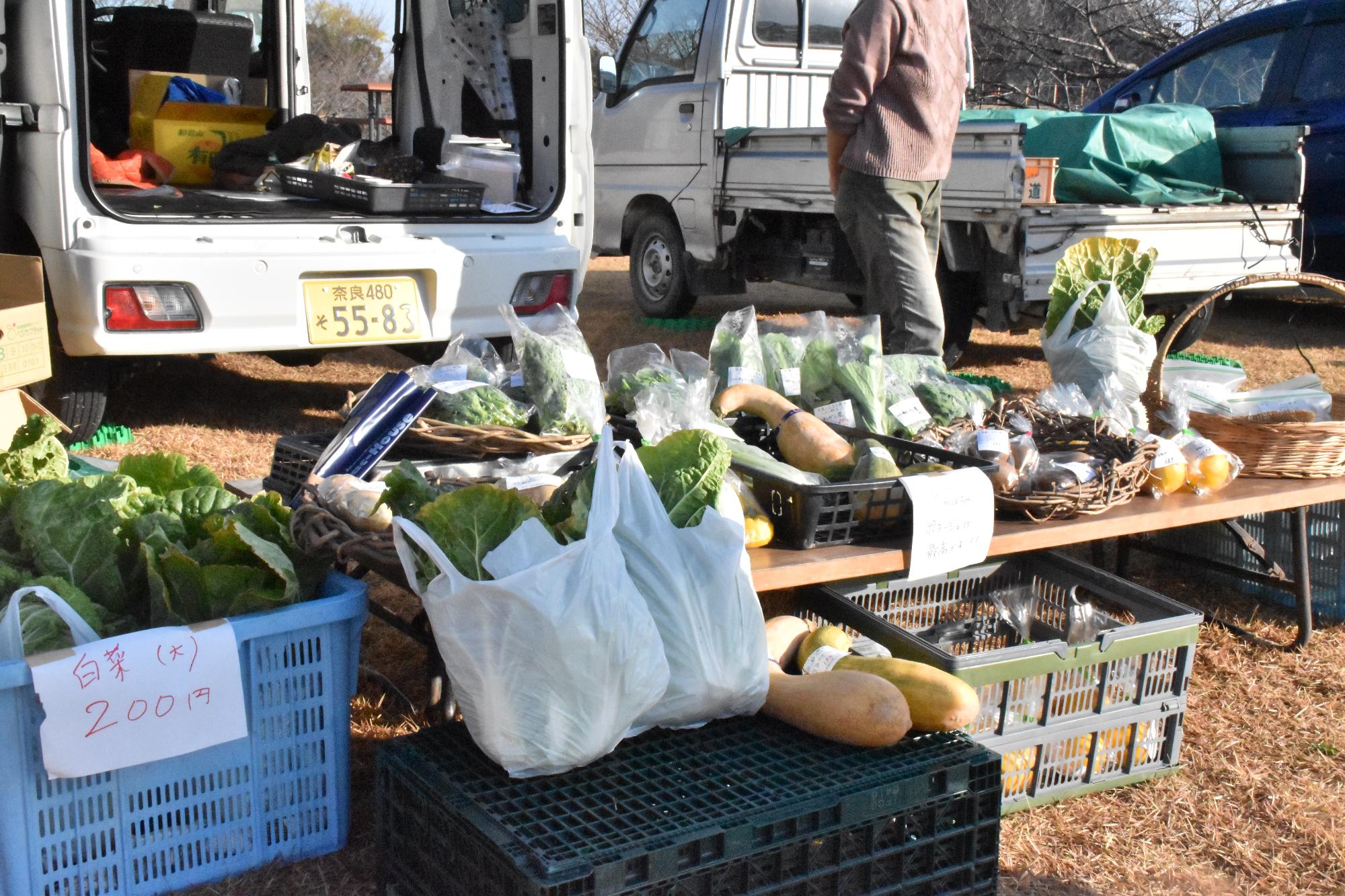 郡山・市の日で販売されている野菜など