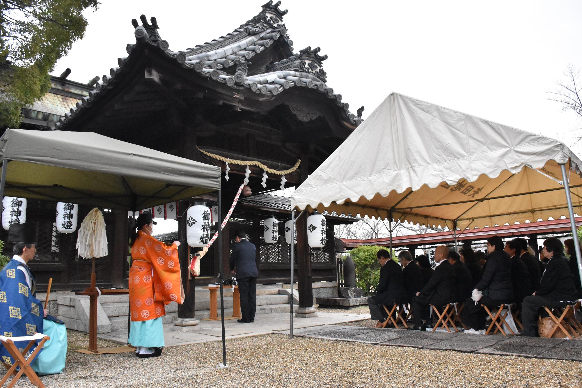 お城まつり奉告祭の様子