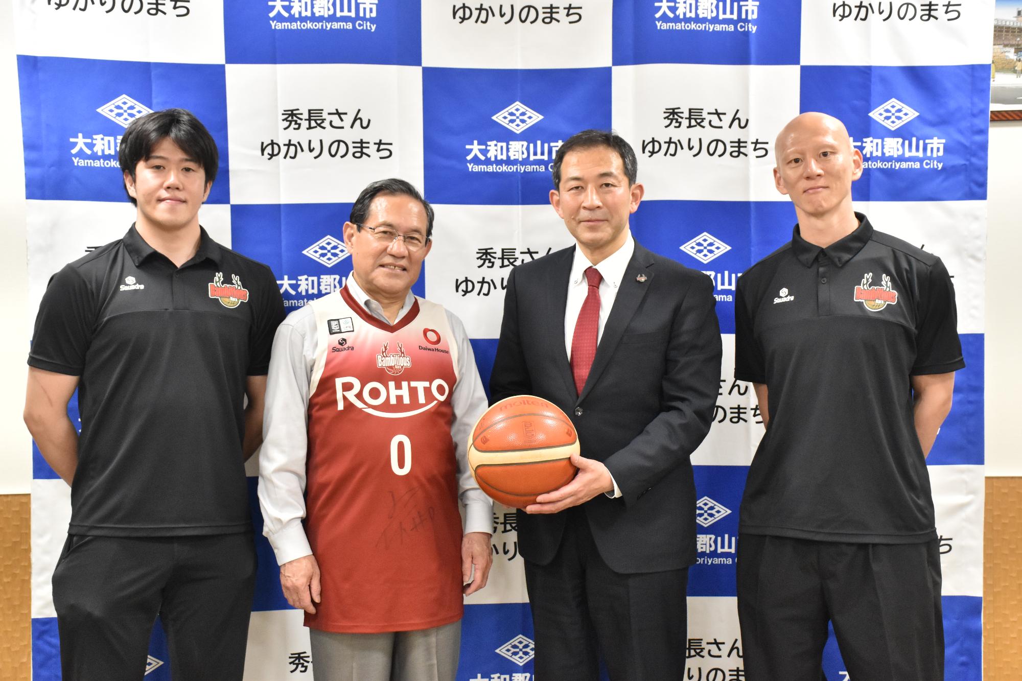 バンビシャス奈良2024-25シーズン終了報告医のための市長表敬訪問