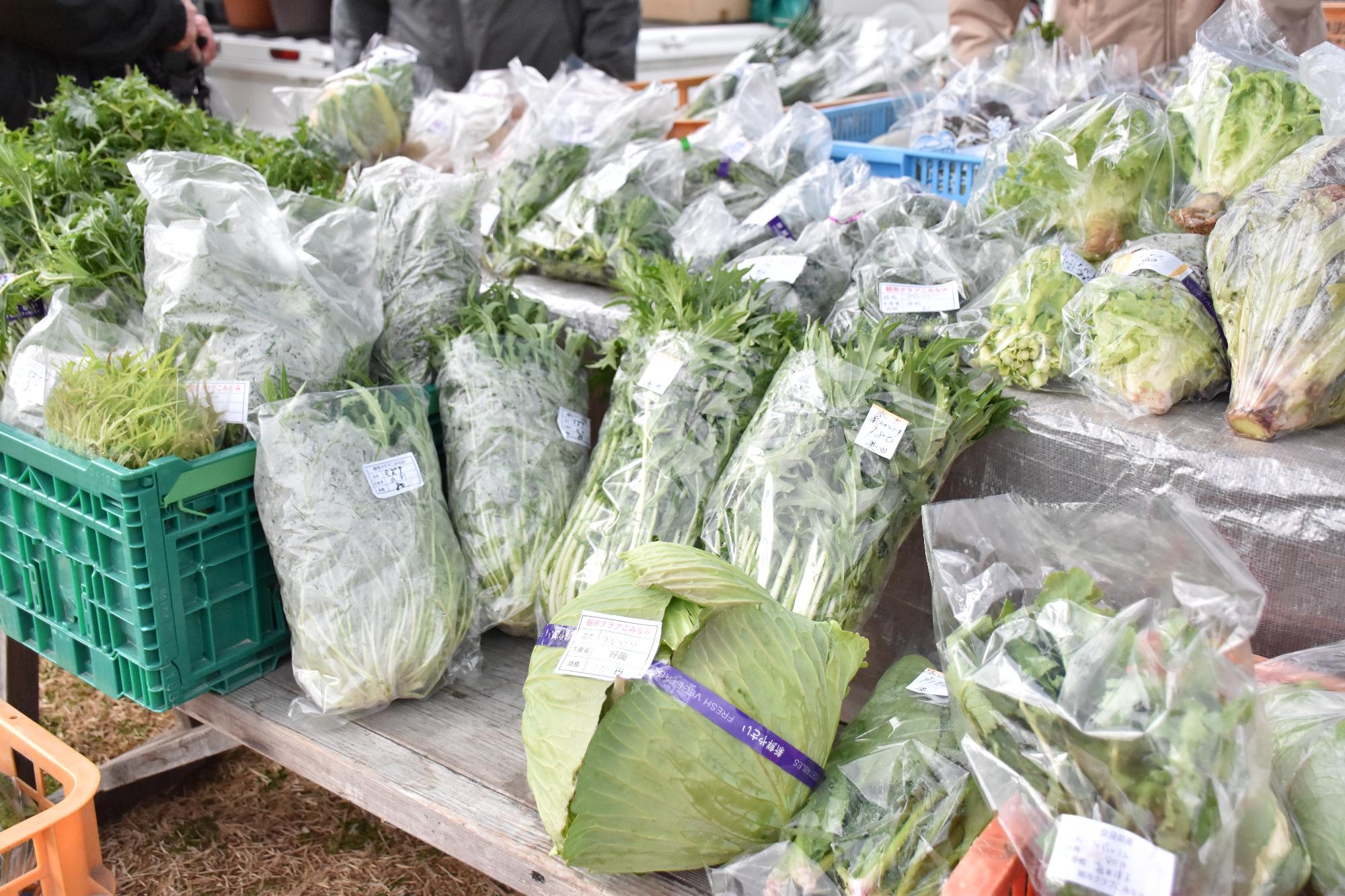 郡山・市の日で販売されている農作物