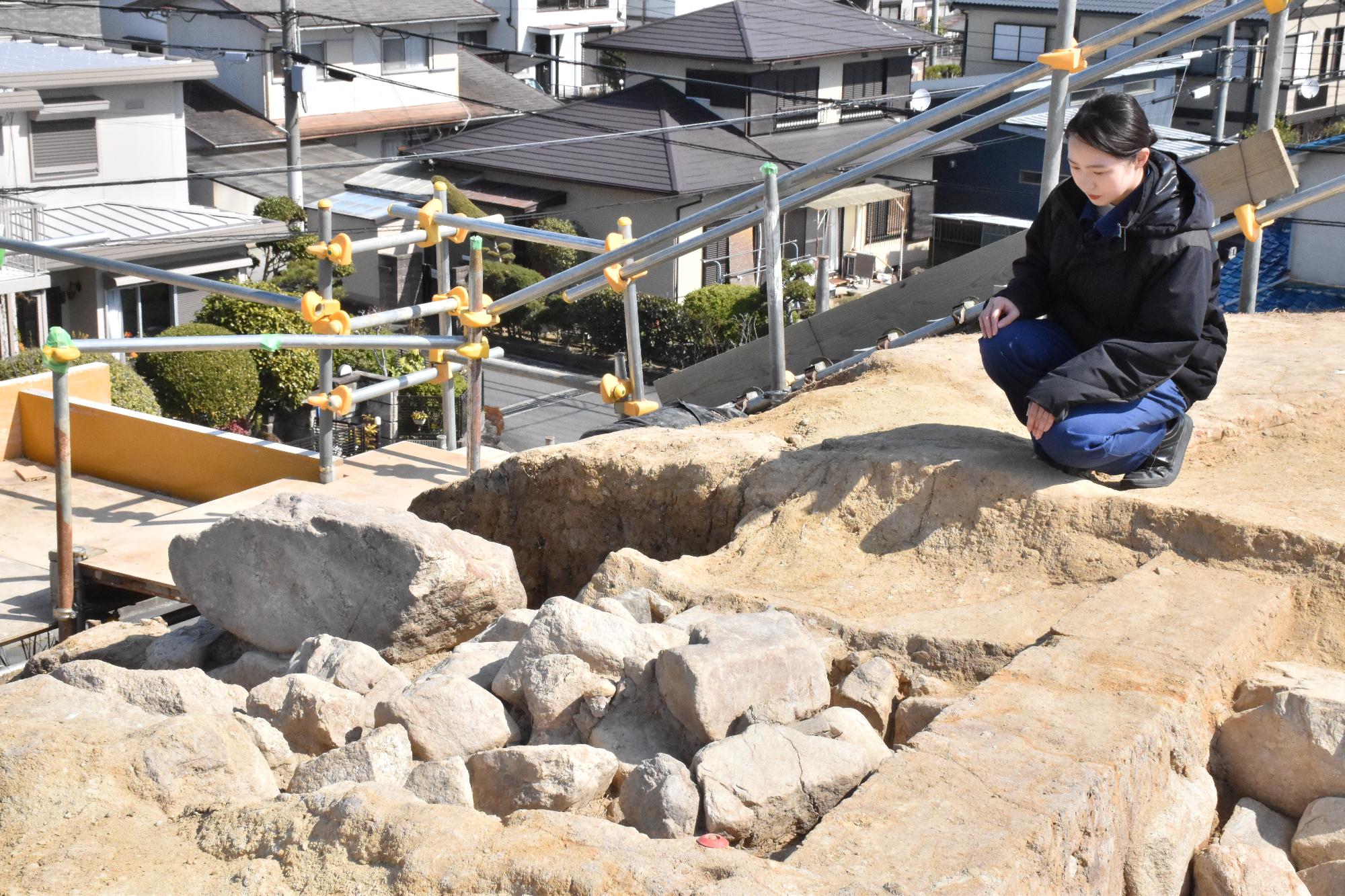 割塚古墳の通路状遺構