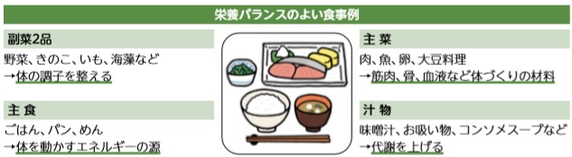 栄養バランスのよい食事例