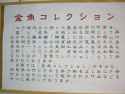 金魚コレクションの説明が書かれた張り紙の写真