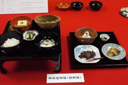 江戸時代に食べられていた朝御飯を再現したものの写真