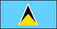水色の下地に黄色と黒の三角が中央に配置されたセントルシア国旗