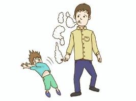 子どもへの路上喫煙での危険なイラスト