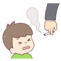 子どもへの路上喫煙での危険なイラスト