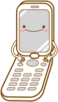 顔のある携帯電話のイラスト