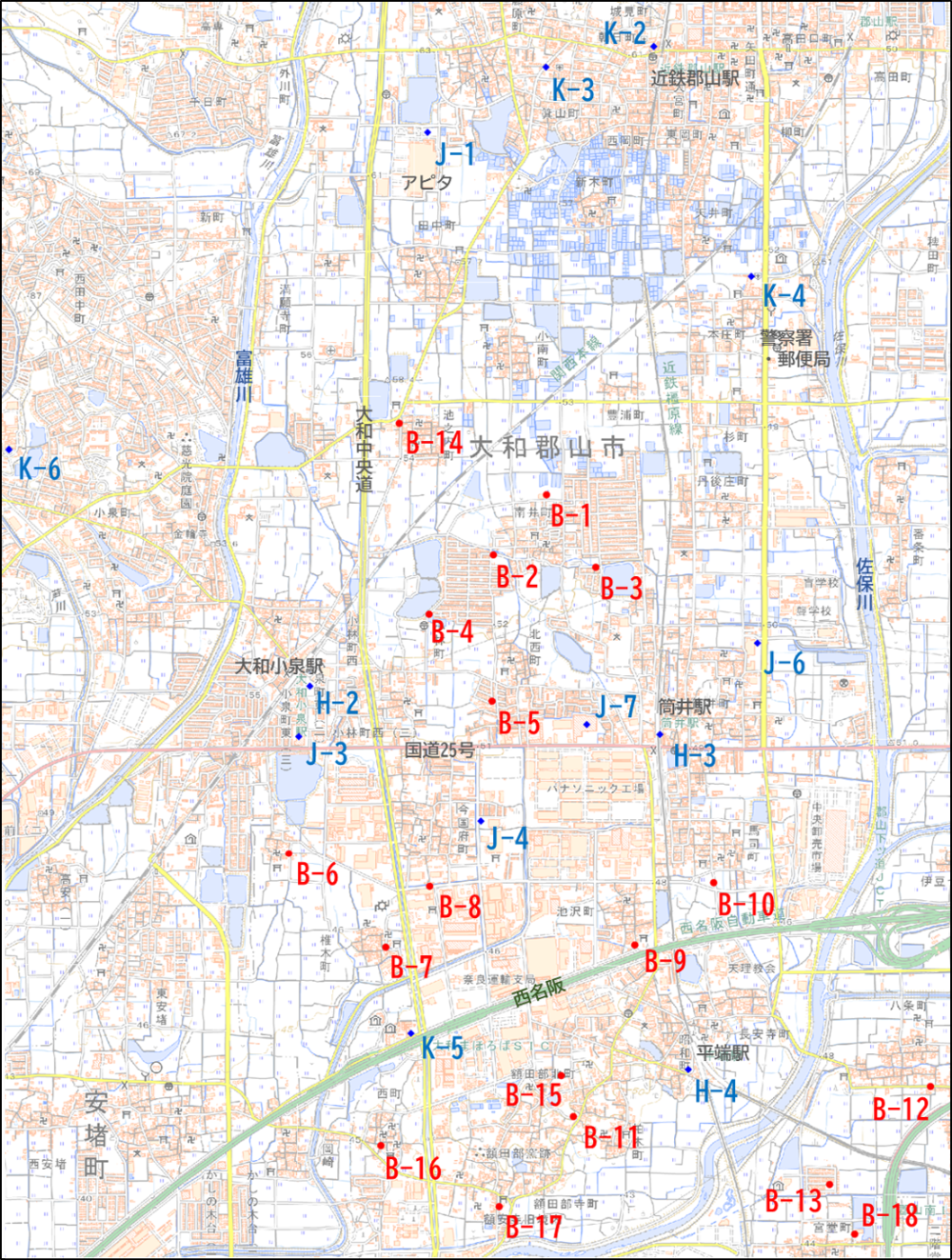 B地区乗降所位置図